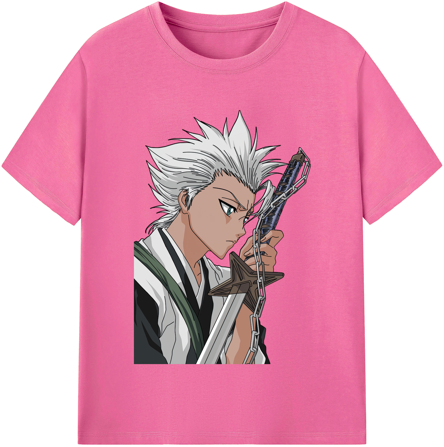 （画像用） ブリーチ 日番谷冬獅郎（ひつがや とうしろう） BLEACH Hitsugaya Toushirou レディースカジュアルプリントTシャツ（綿100％）